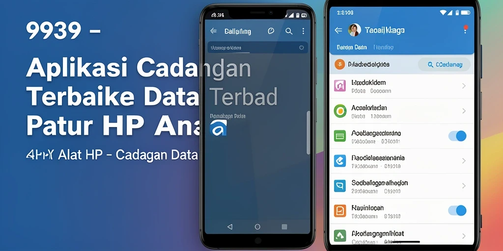 Antarmuka simpel dan fungsional dari aplikasi 9939 untuk Cadangan Data.