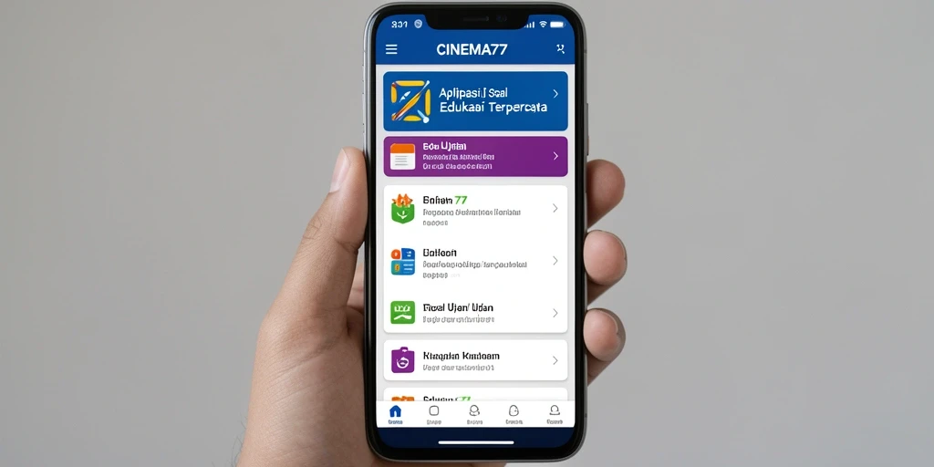 Tampilan antarmuka utama CINEMA77 yang menarik dan fungsional.