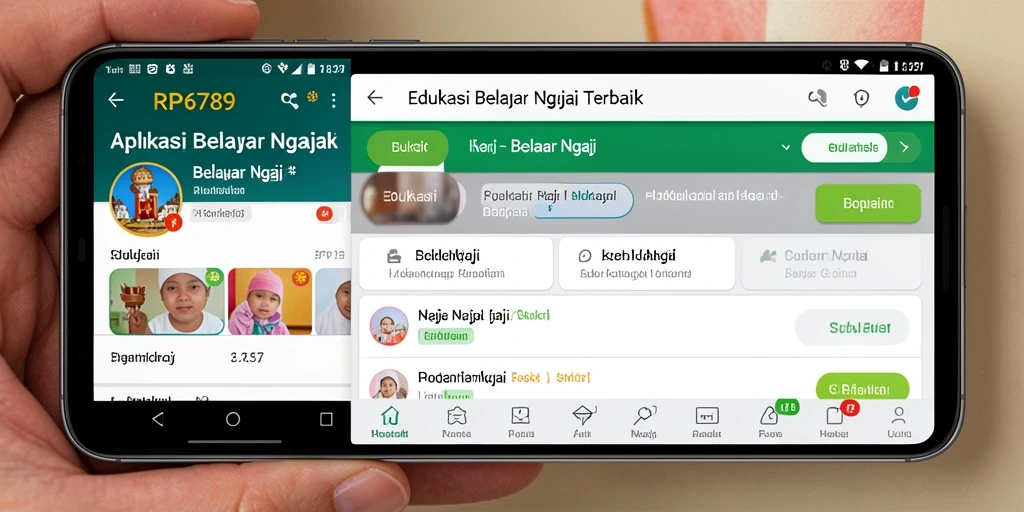 Tampilan antarmuka aplikasi RP6789 untuk belajar ngaji.