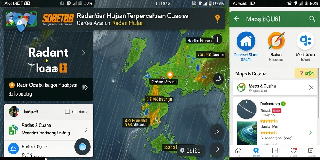 Antarmuka aplikasi Radar Hujan SOBET88 yang informatif dan mudah digunakan.